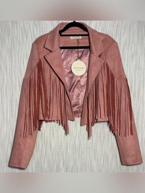 Blush pink SAINTS & HEARTS WOMEN'S FRINGE JACKET  boot barn County Chic